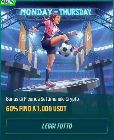 08 bonus di ricarica settimanale crypto